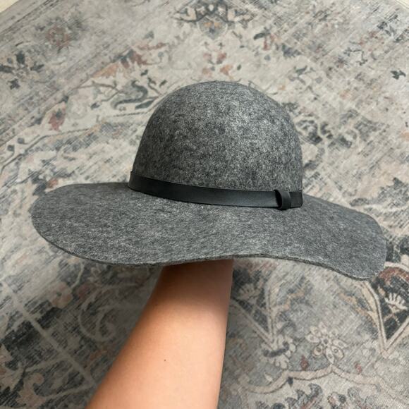 NWT Merona Wool Wide-Brim Hat Gray — Minimalist Winter Chic - Picture 1 of 4